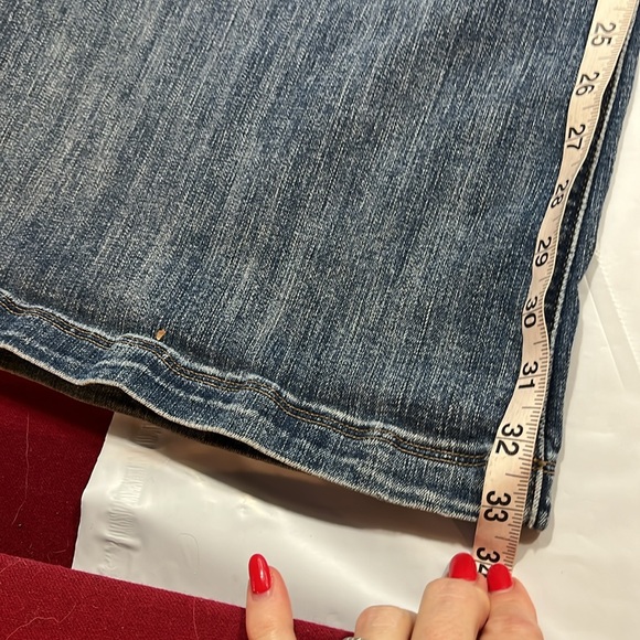 EXPRESS Wide Leg Super High Rise Baggy blue Jeans women Size 12R Regular stretch - Picture 9 of 16